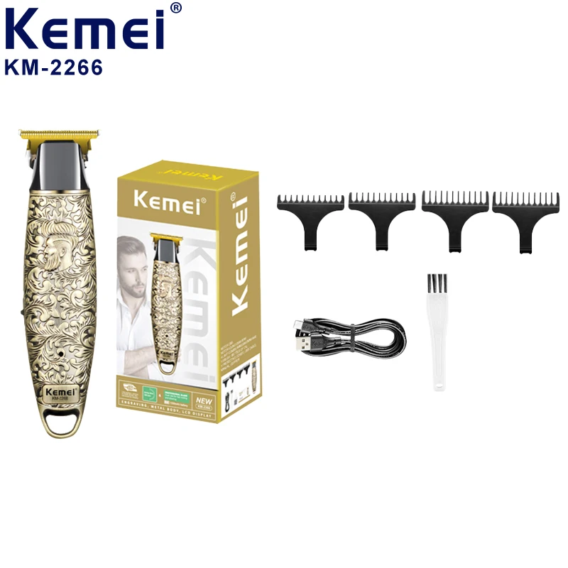 

KEIMEI km-2266 Машинка для стрижки волос, триммер для бритья тела, мужская машинка для стрижки волос 0 мм, машинка для стрижки волос, бритва с зарядкой через USB