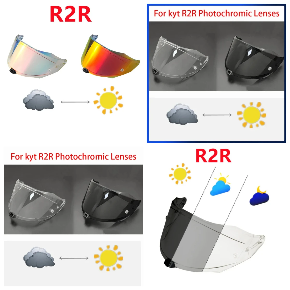 

Мотоциклетные шлемы, козырьки для KYT R2R, фотохромные линзы, защитные линзы для шлема