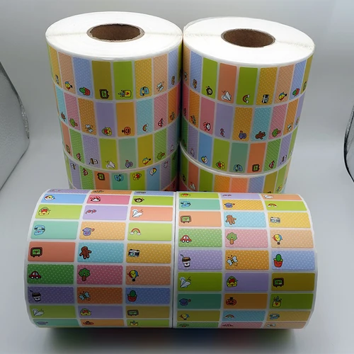 학교 문구 책 펜용 맞춤형 라벨, 귀여운 맞춤형 이름 스티커, 방수 사무실 태그, 어린이용 만화 스티커 