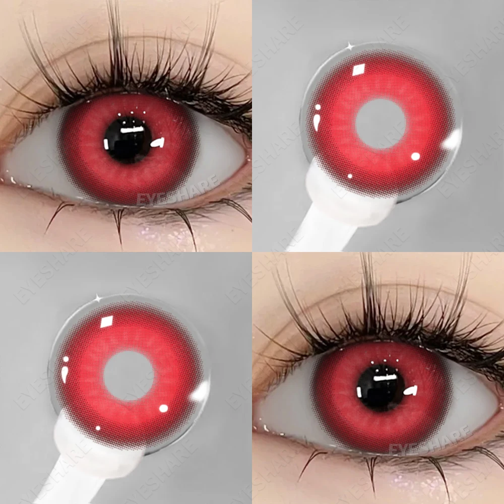 AMARA-Lentes de Contato Cosplay Vermelho para Olhos, Maquiagem, Cosmética, Festa, Natal, Beleza