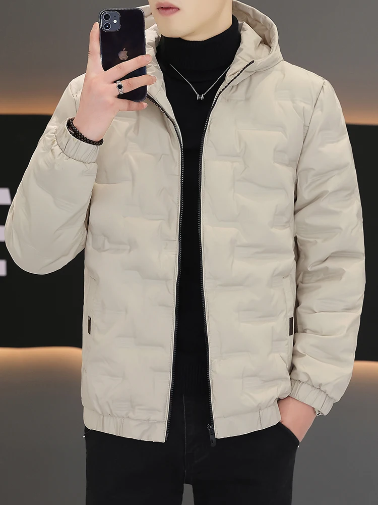 

Мужская зимняя утепленная куртка из хлопка, теплая, модная, в корейском стиле, с защитой от холода, на молнии, с декоративными элементами, длинная, молодежная, стильная.