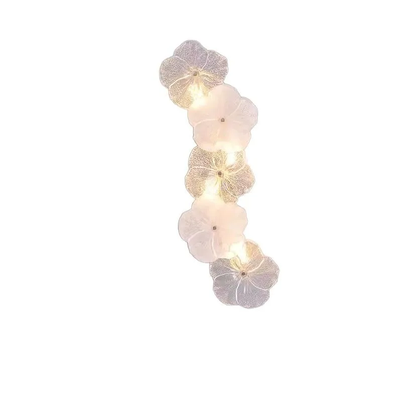 French light luxury wall lamp cream wind living room glass corridor bedside aisle entrance bedroom dining room glass wall lamp