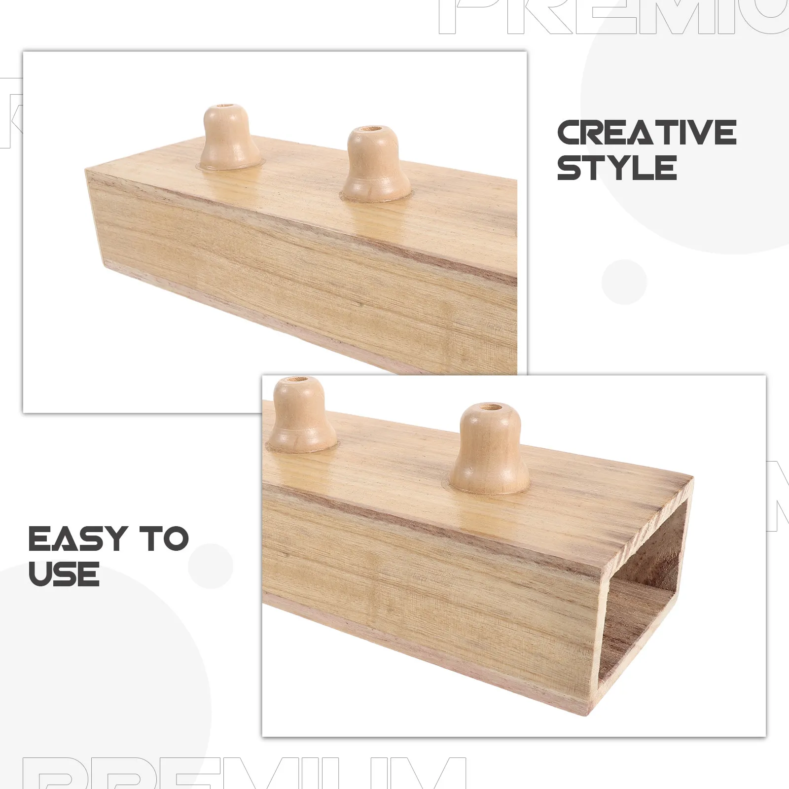Tuning Fork Resonance Box Wooden 31Cm Triple Slot Stable Support for Multiple Frequencies Acoustic Resonator Box for Classroom