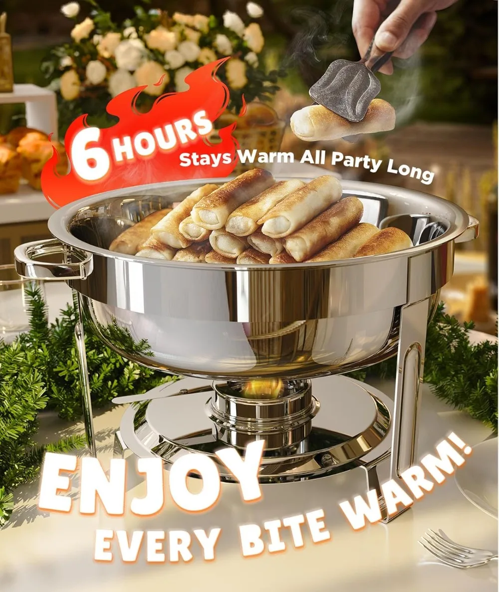 

Набор из 4 шт., набор жаровни из нержавеющей стали 6QT, подогреватели для еды с зеркальной отделкой, простая сборка