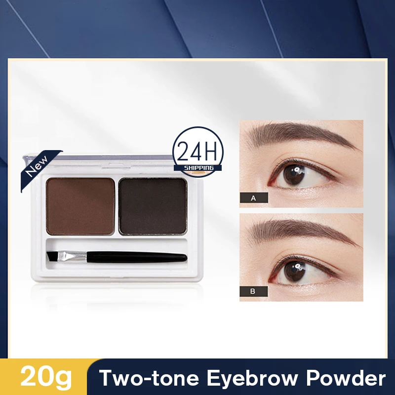 Gel para cejas, paleta de maquillaje de 2 colores, potenciadores de cejas, tinte en polvo para cejas, maquillaje femenino, crema para cejas, maquillaje cosmético