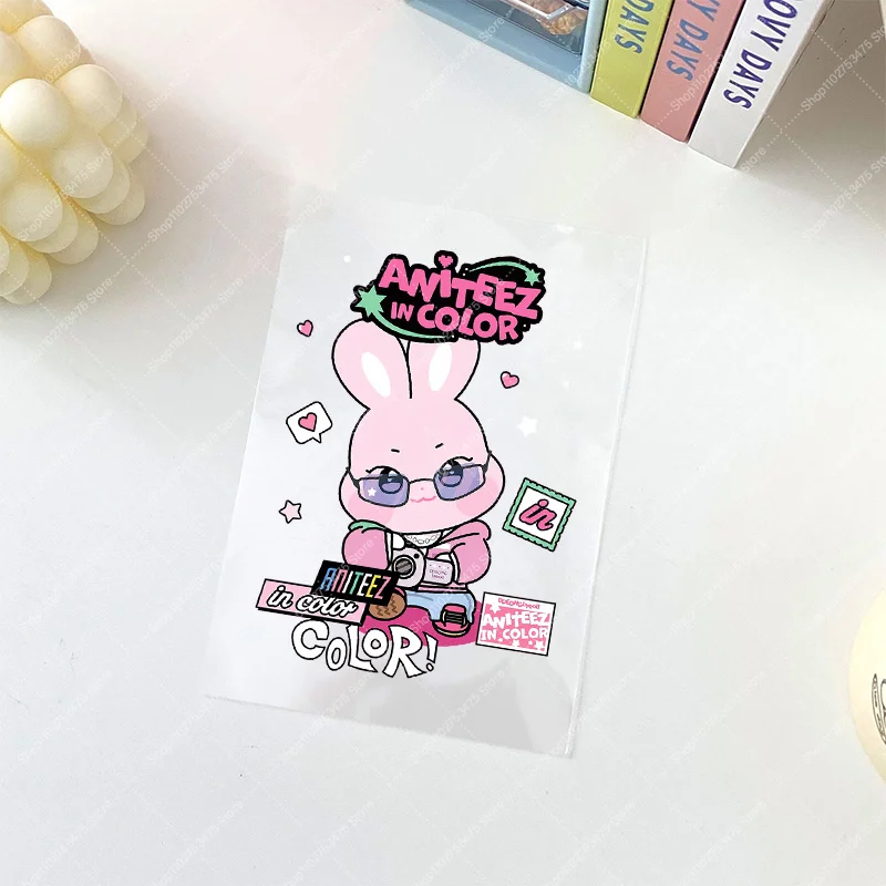 Cartoon Cute Transfer Sticker Anime ATEEZS Crystal Self-adhesive Label Decal Kpop Style Pattern DIY Water Bottle Decor Stickers view 3
