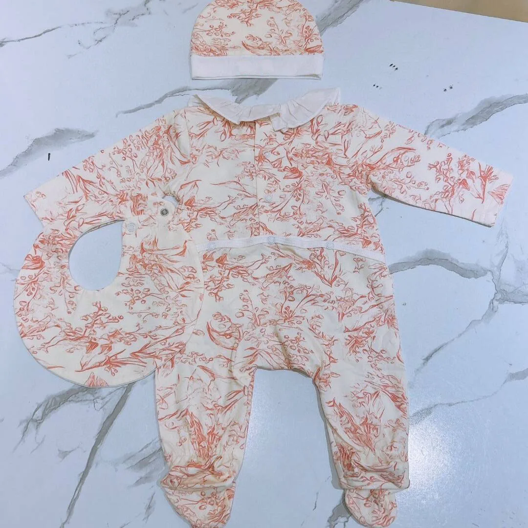 2024 new style high quality baby grown new born baby jumpsuit pure cotton overall bodysuit footed girl wear 0-18M baby kits