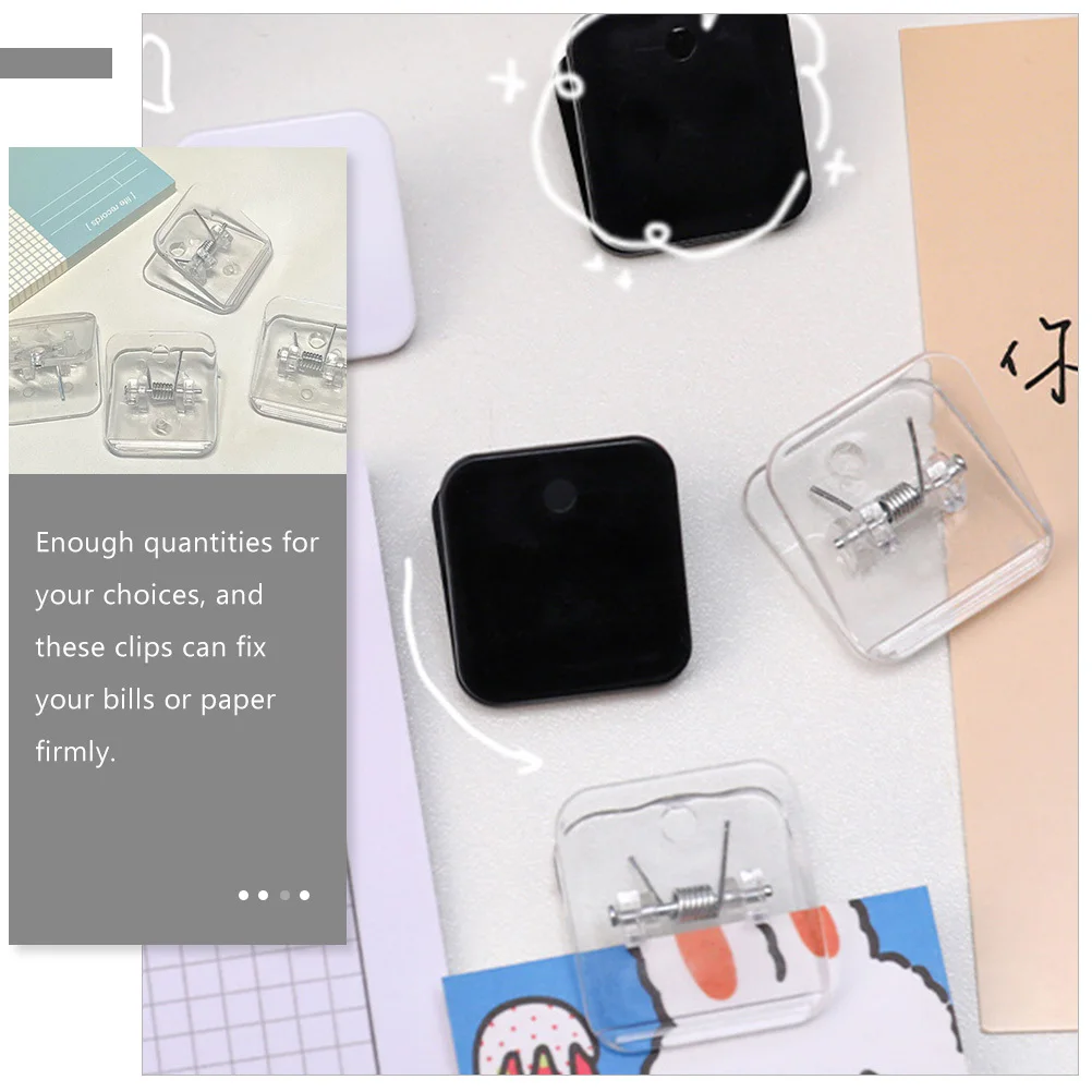 

12Pcs Long Lasting Plastic Clips for Files Bills Notes Multipurpose Design File Clamps Office School Plastic Clips