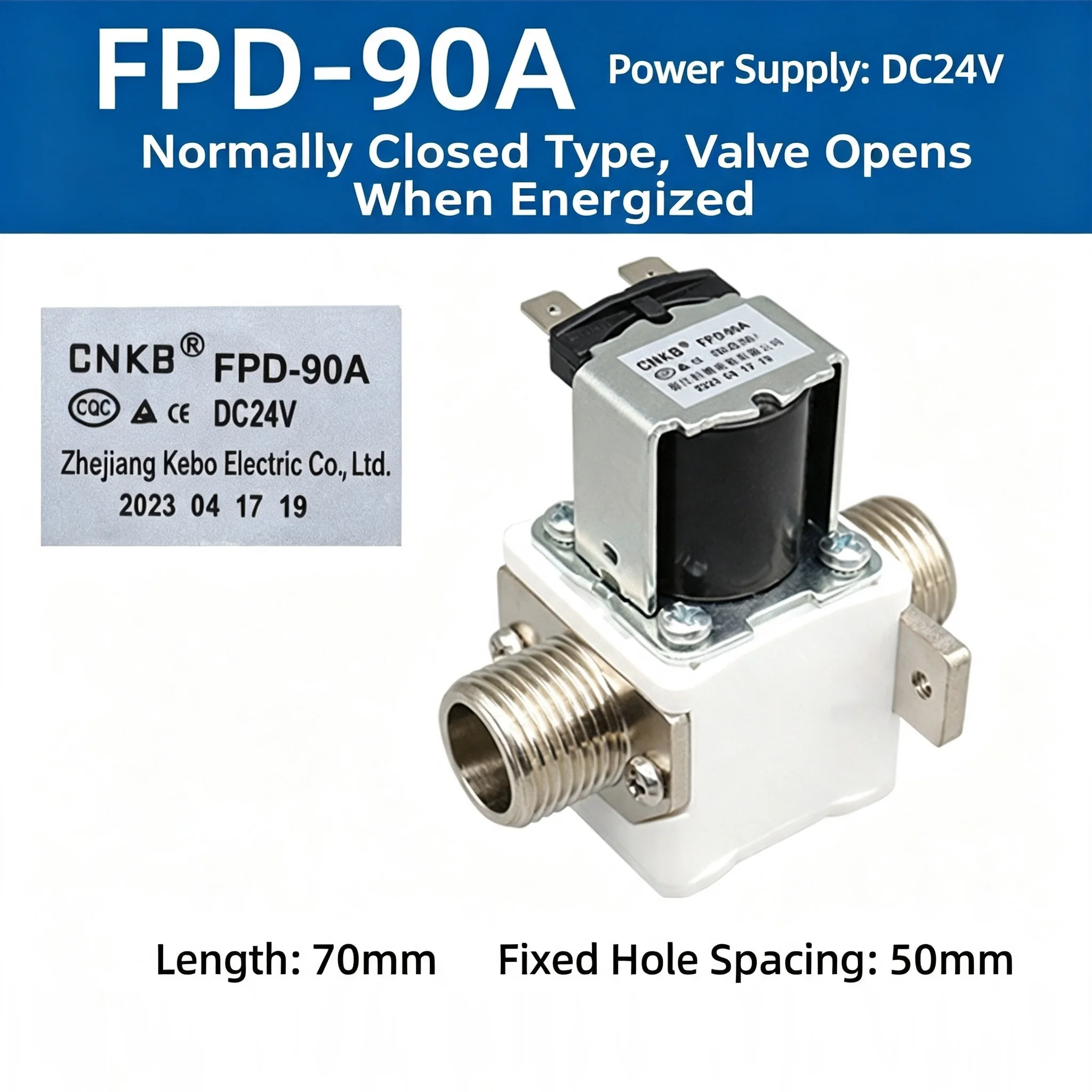 Pressure-free high temperature resistant 4-minute port 12V inlet and outlet solenoid valve commercial water boiler