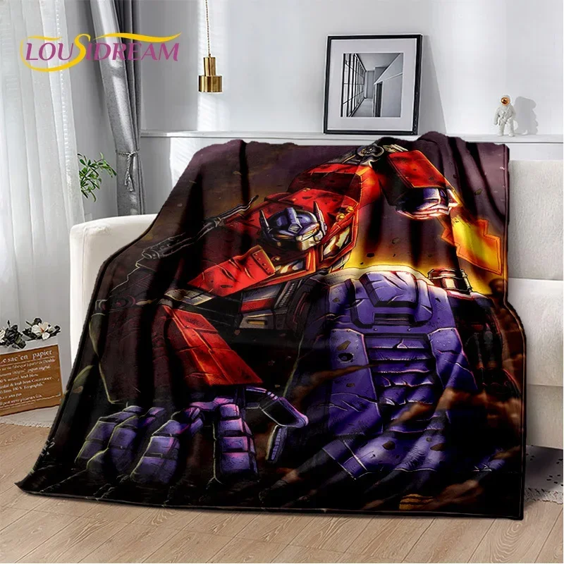 HD Cartoon T-Transformers  Autobots 3D Soft Blankets,Keep Warm Throw Blanket for Picnic Beds Sofa Home Bedroom Gifts Kids Hiking