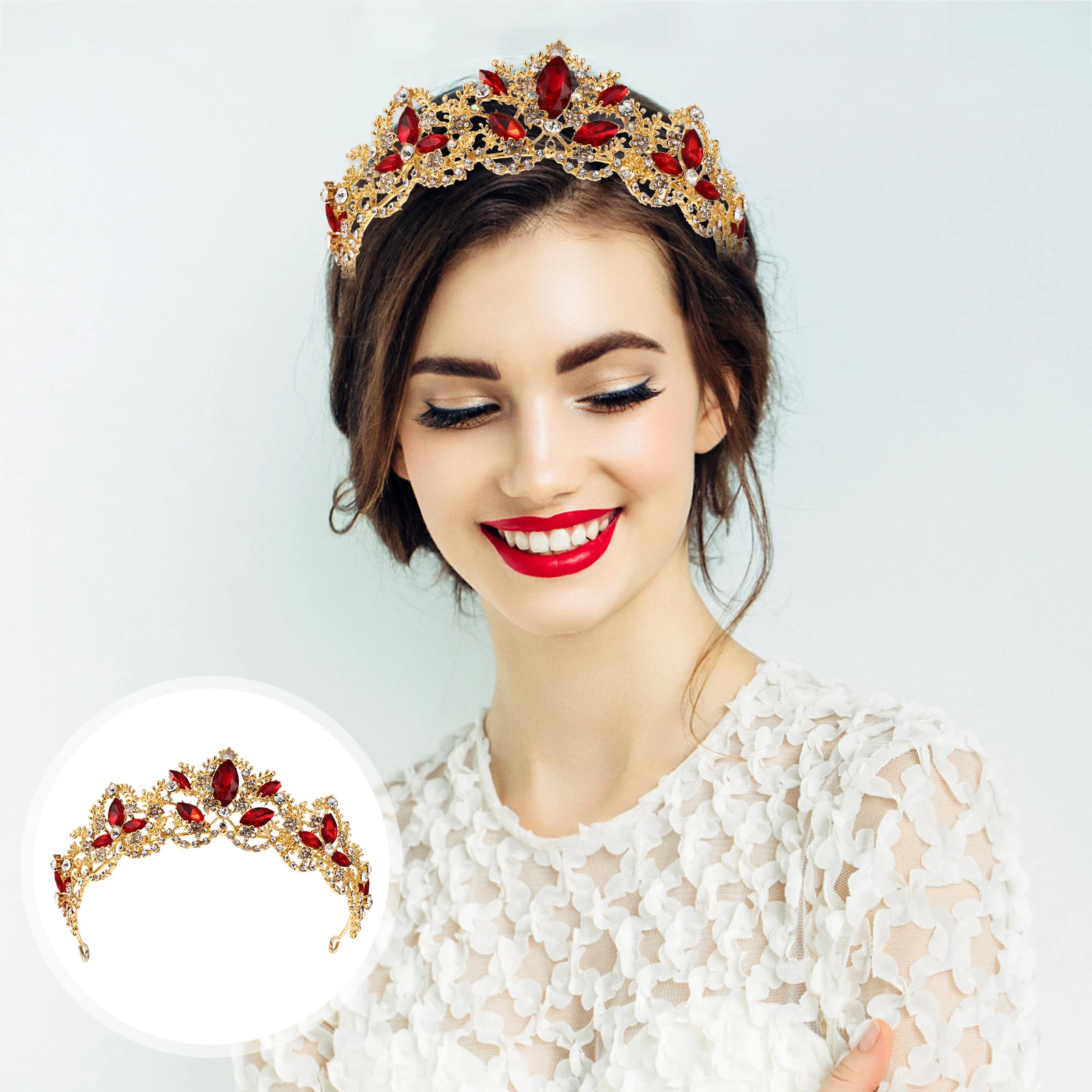 

Alloy Crown Wedding Hair Decorations Bridal Headb Rhinestone Women Bridesmaid Crown Headdress Formal Dress Accessories Hair