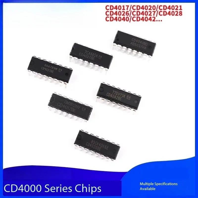 2PCS CD series chip CD4017 4020 4021 4026 4027 4028 4040 4042 4043BE in-line chip