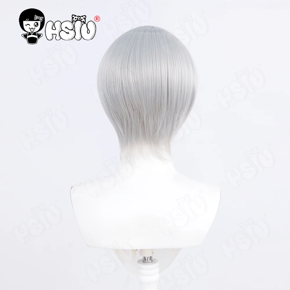 Narukami Yu Cosplay Perücke HSIU 30 cm Silbergraues kurzes Haar Hitzebeständige synthetische Perücke Game Persona 4 Narukami Yu Cosplay Perücke