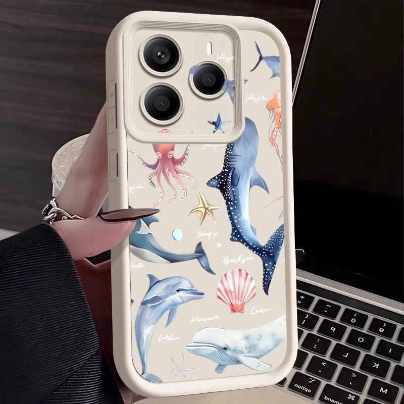 Cute Dolphin Patterned Soft Case For Xiaomi Redmi Note 15 14 13 12 Pro 4G Note 13 14 Pro Plus 15 5G 11 Pro 13C TPU Phone Cover view 3