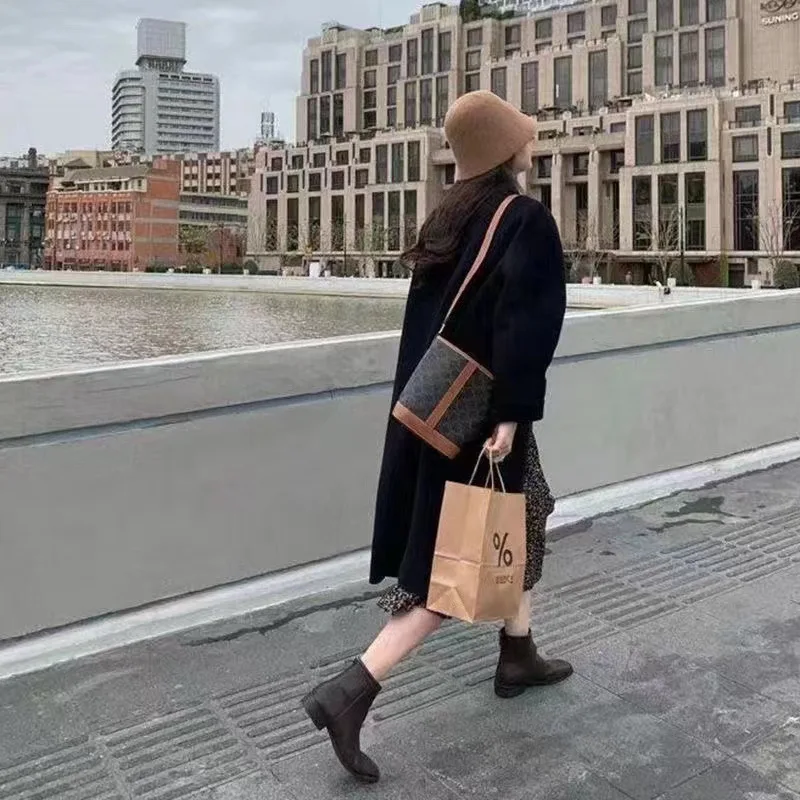 Hepburn Style Double-sided Woolen Big Clothes for Women's Clothing in Autumn and Winter 2025 New Small and High-end Woolen Coat