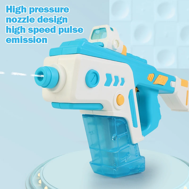 Kids Electric Water Gun Spray Automatic High Pressure Shooting Water Gun Toys Outdoor Summer Beach Pool Play Bucket Cooling Game