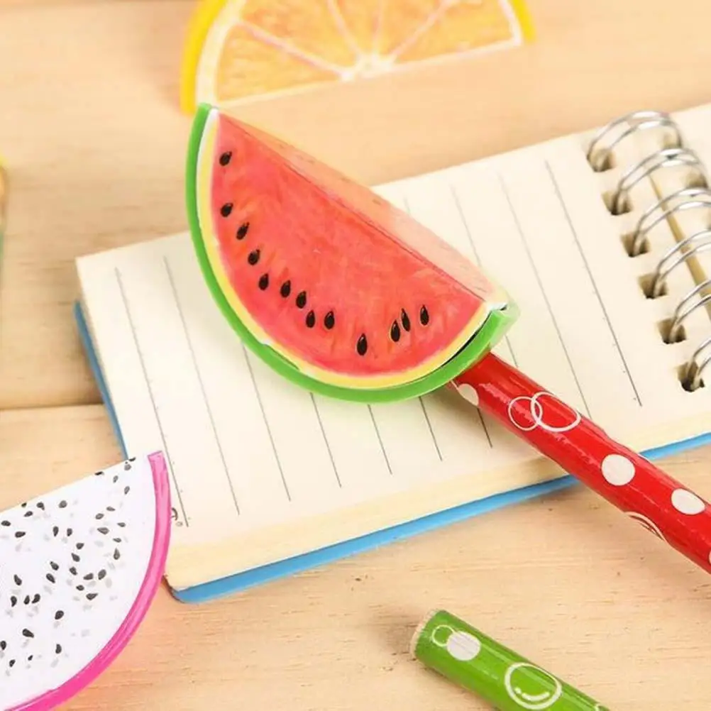 5pcs Plastic Fruit Design Sharpener Pencil Sharpener Students Stationery Supplies for Kids Children (Random Type)