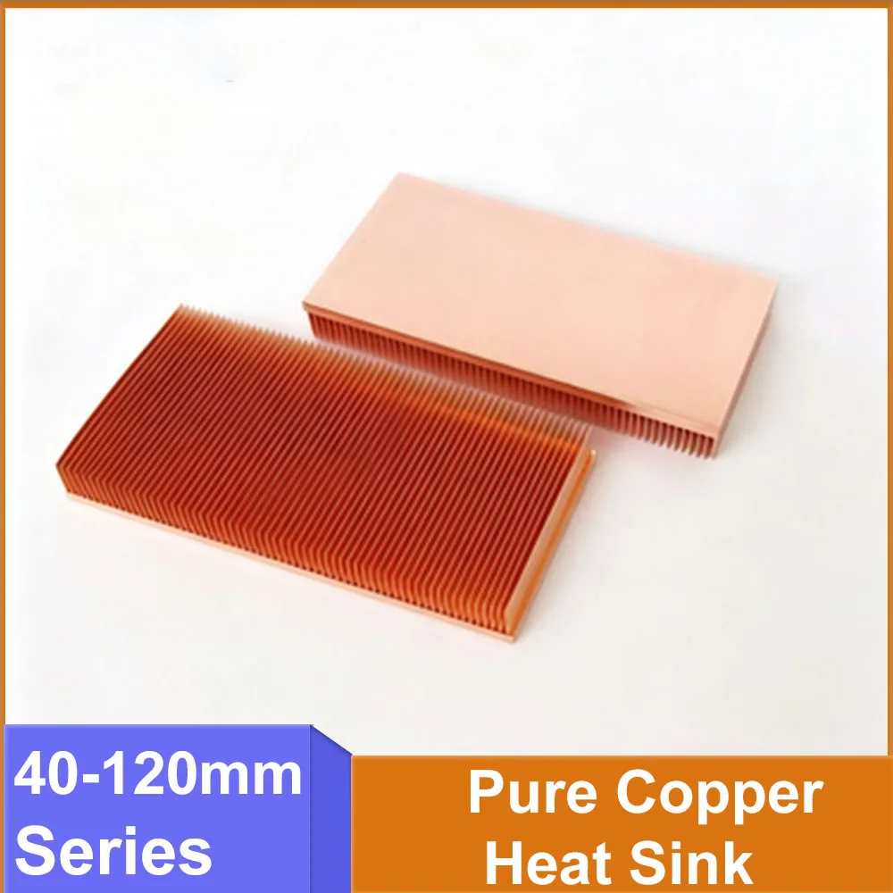 1pcs 40-120mm Series Pure Copper Heat Sink Hole Free DIY Radiator Semiconductor Laser Chip Cooling Radiator Module