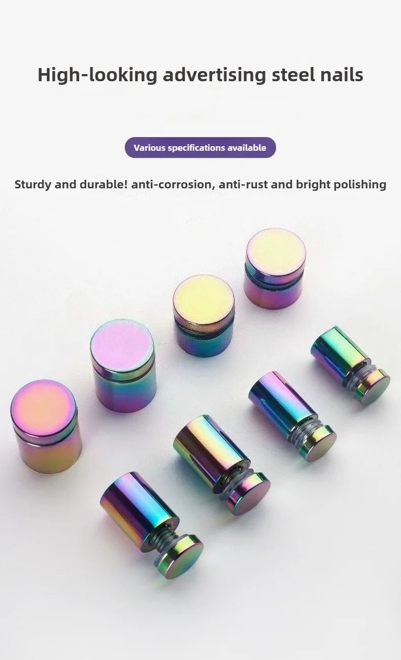 4 Stück Regenbogen-Acryl-Bilderrahmen-Glas-Schildhalterung Wandhalterung aus Edelstahl mit Befestigungsschrauben für Werbung – Detail 1