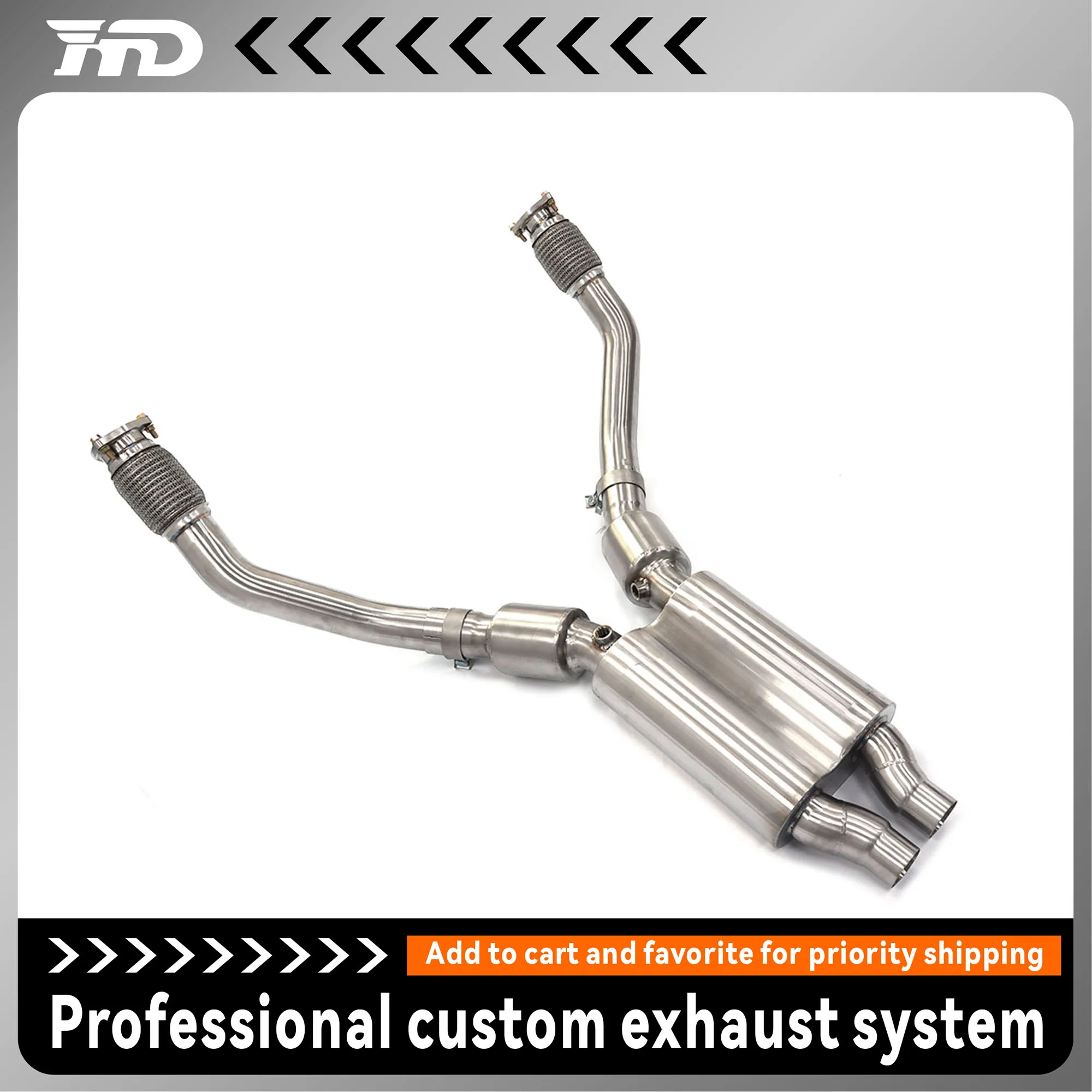 

HMD exhaust for Audi S4 B8 3.0T custom front pipe high performance car accessories