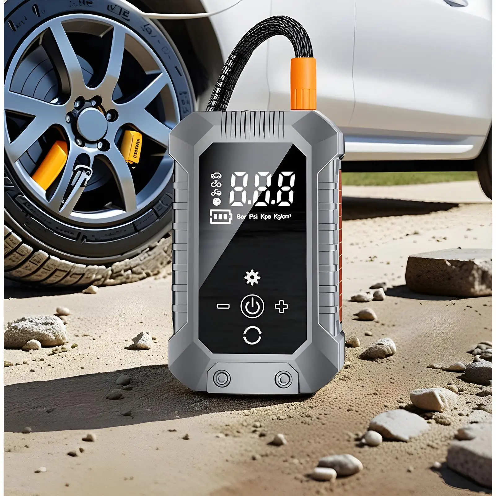 Air Pump For Car Tires With Digital Pressure Gauge & LED Lights Car Tire Air Pump Portable Inflator For Bike Sedan SUV Balls