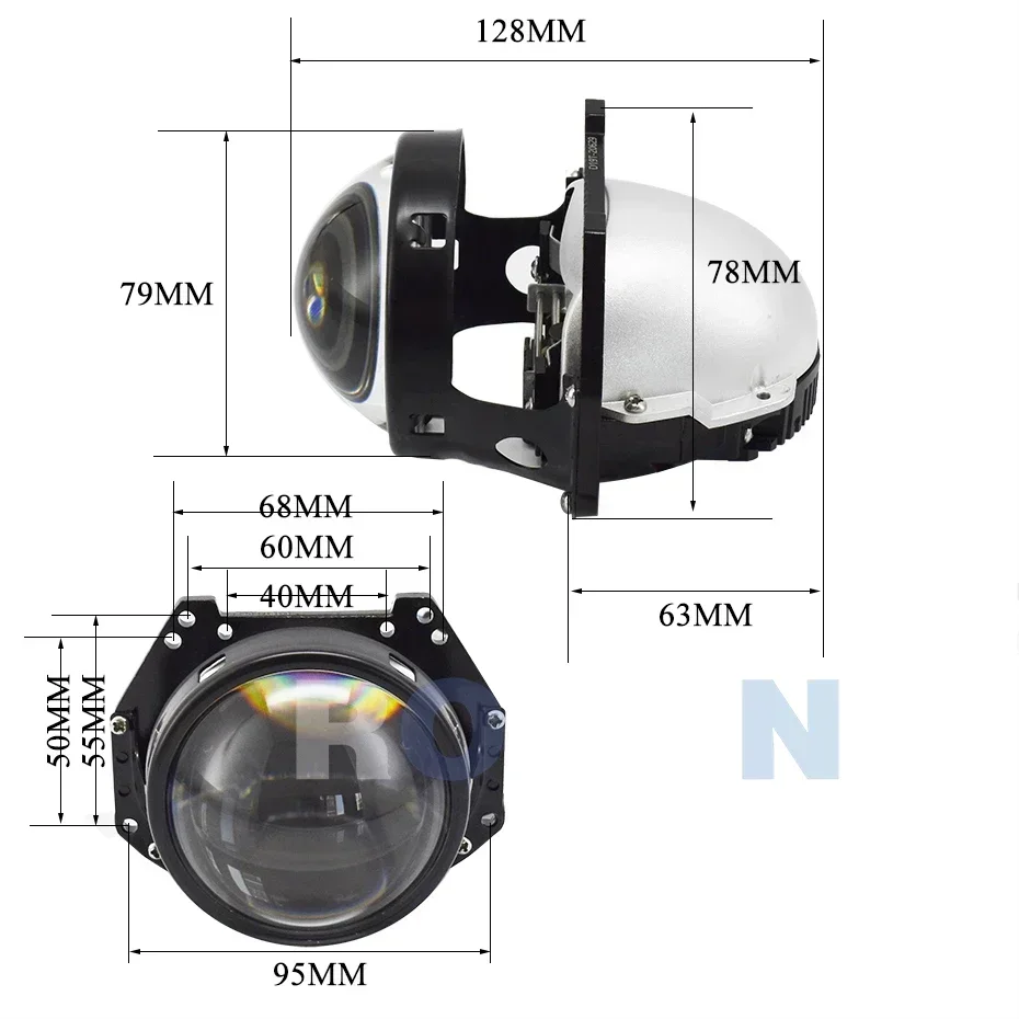 Ronan-faros delanteros Led para coche, faros delanteros universales de Color blanco, 3,0 Bi, 3R, G5, 90W, D19T, 6000LUX