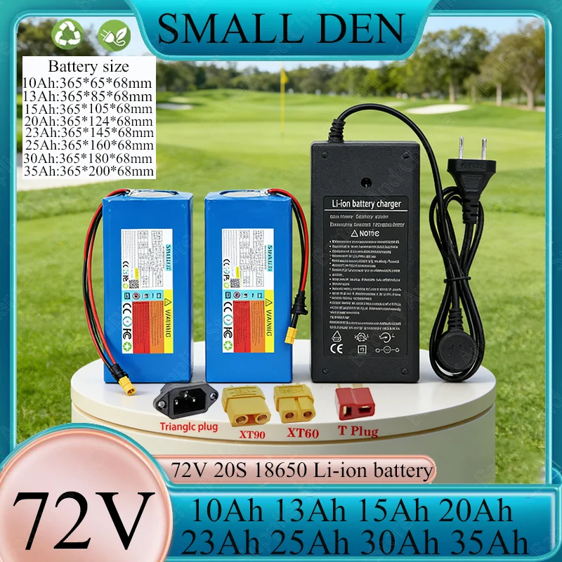 new 18650 72V 10Ah 13Ah 15Ah 20Ah 23Ah 25Ah 30Ah 35A lithium battery pack 20SS3P-10P With BMS For 2800W Electric scooter+charger