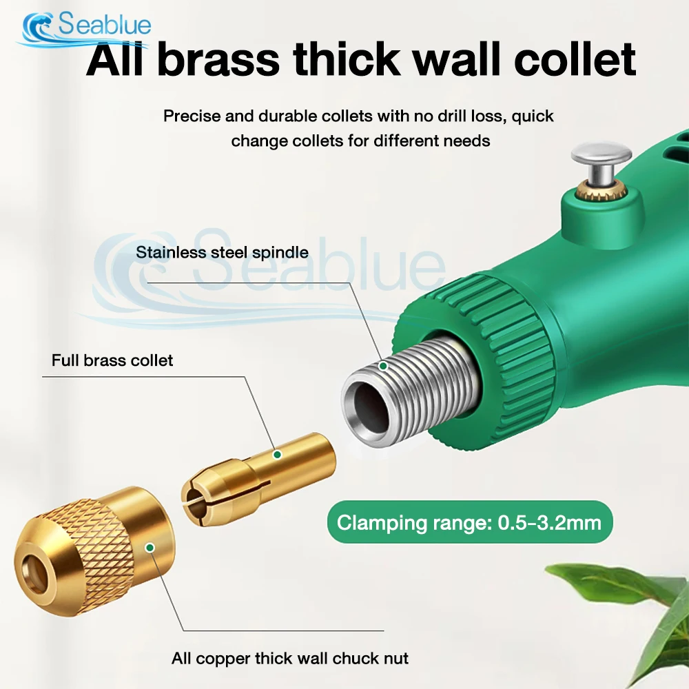Imagem -03 - Mini Moedor de Broca Elétrica com Acessórios de Moagem Caneta Gravadora Elétrica Ferramenta Rotativa Elétrica 0.53.2 mm 12v