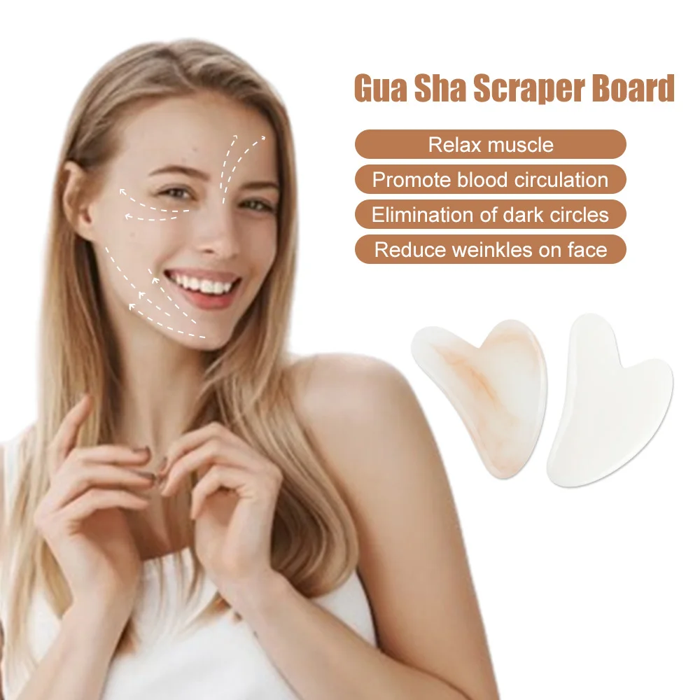 Resin Wax Gua Sha Roller Massager Rose Scraping Facial Skin Beauty Resin Guasha Board for Body Scraping Face Massage Tool Set