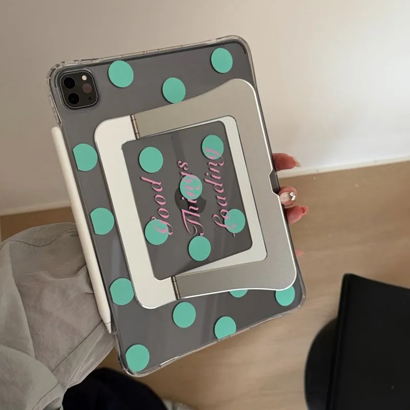 Kawaii Polka Dots Tablet Case for iPad Pro Air 6 7 8 A16 A19 11