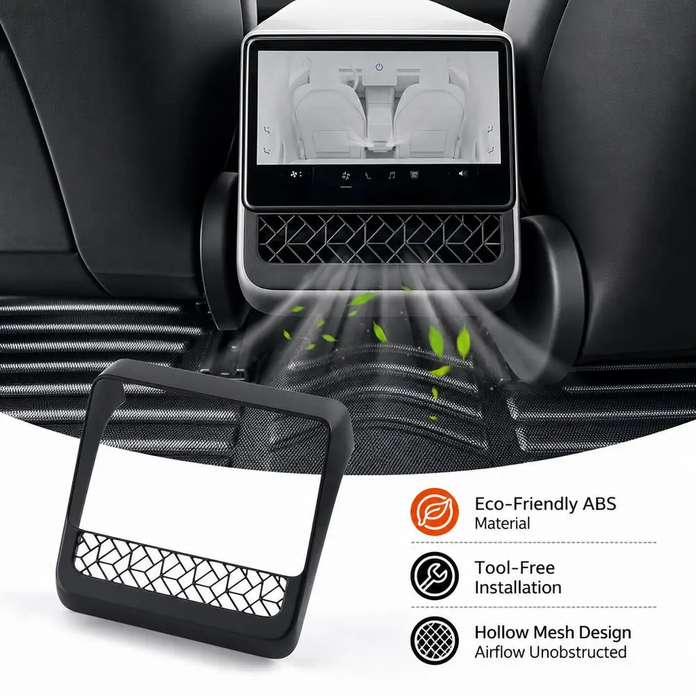 Für Tesla Model YL Y Juniper Model 3 Highland 2026 2025 Rücksitz-Bildschirmschutz Lüftungsgitter AC-Abdeckung Dekor-Modifikationsteile – Detail 7
