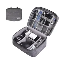 Data Cable Storage Bag, Travel Power Bank, Earphone Storage Box, Multi-functional Grid Large Digital Bag