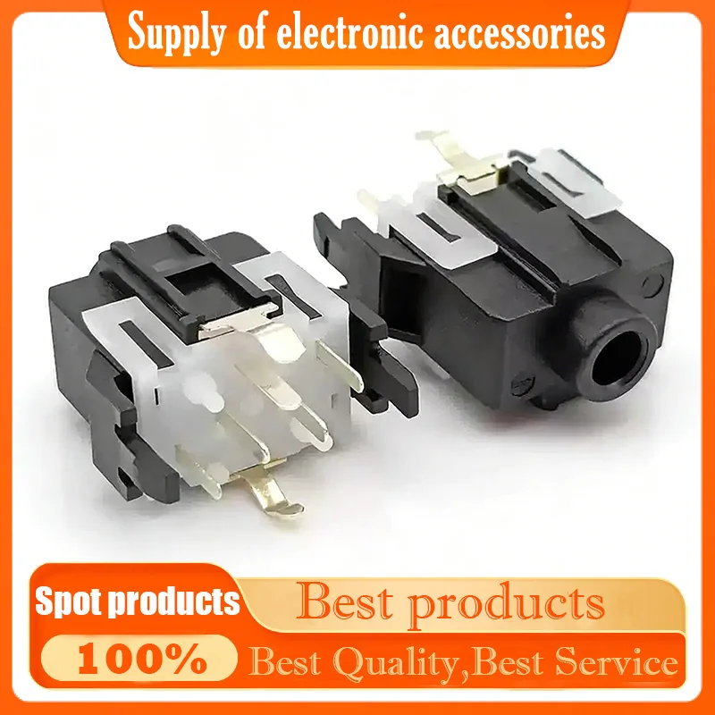 3.5mm headphone jack PJ-334-7P - 7-pin stereo dual-channel vertical audio-video headphone jack