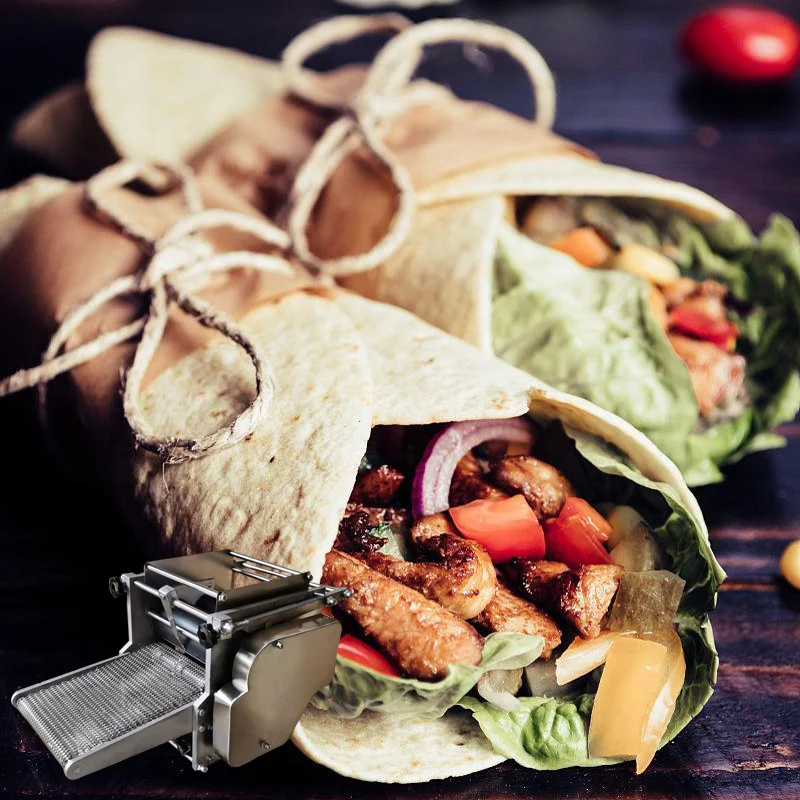 탁상용 자동 팬케이크 코일 밀가루 또띠야 제조기 로티 메이커 또띠야 메이커 팬케이크 스킨 메이커