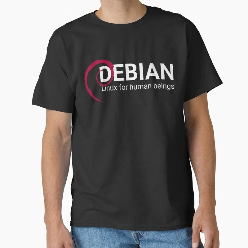 Debian Linux for Human Beings Operating System Graphic T‑Shirt Casual Short Sleeve Tees Geek IT Developer Fan Gift Streetwear