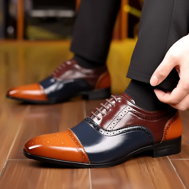 Fashion Brand Men's Casual Shoes Outdoor Business Office Formal Shoes 2026 New Retro Classic Comfortable Anti-Slip Walking Shoes