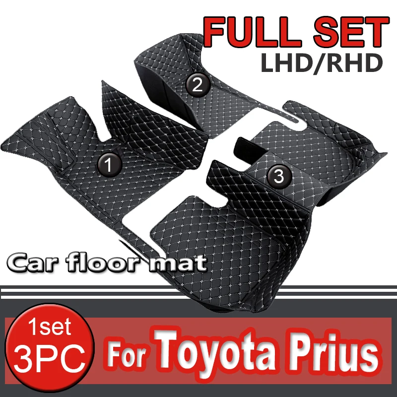 Car Floor Mats For Toyota Prius XW50 MK4 2016 2017 2018 2019 2020 2021 2022 Carpets Rugs Luxury Leather Mat Rugs Car Accessories