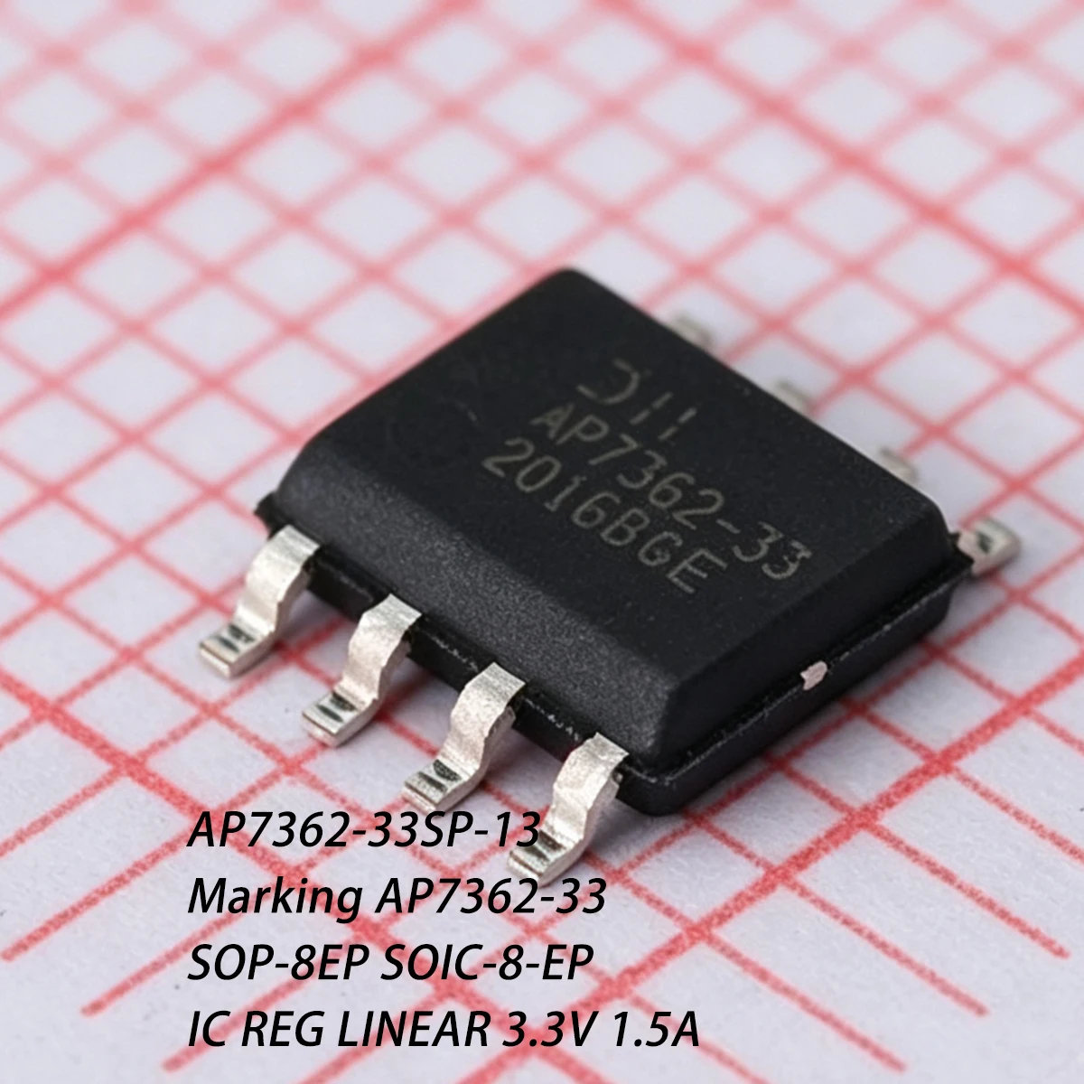10PCS AP7362-33SP-13 SO-8EP SOIC-8 Marking AP7362-33 1.5A 3.3V Fixed 5.5V NEW Original Chip IC REG Linear Voltage Regulator LDO