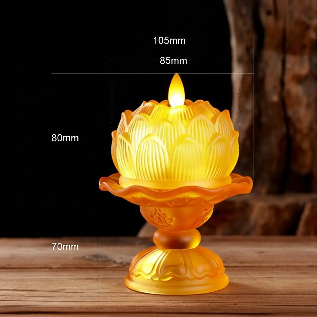 Electronic Lotus Lamp For Buddha Lamp Flickering Portable Temple Buddha Light Candle Holder LED Battery Operated Creative