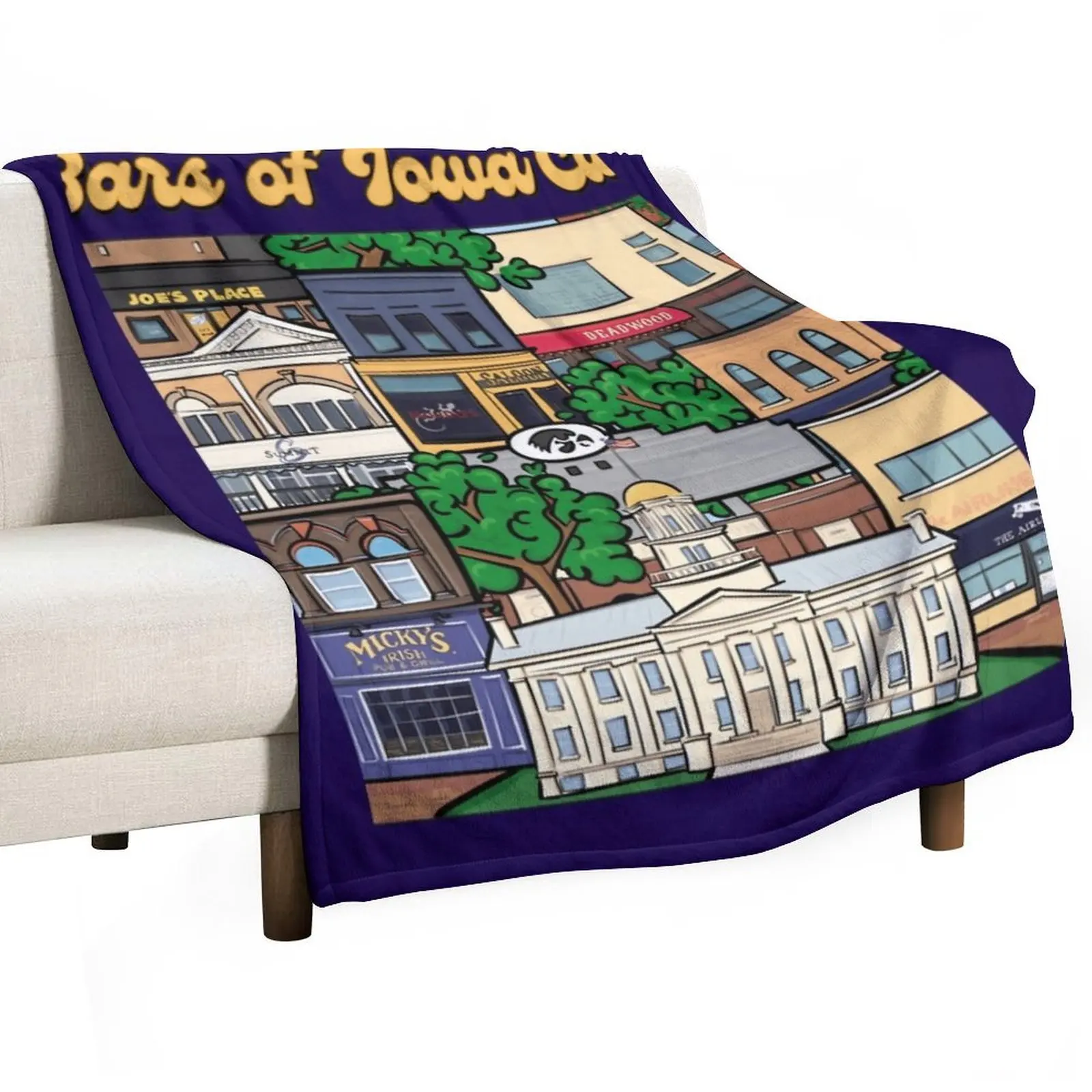 

Bars of Iowa City \t \t Throw Blanket valentine gift ideas Vintage warm for winter Large Blankets