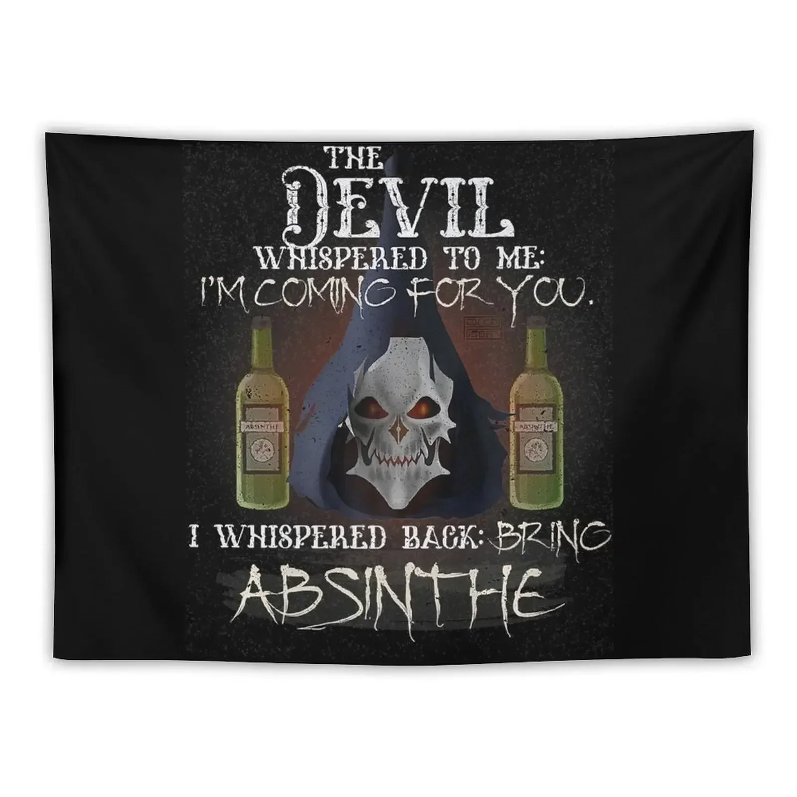 

COOL GRUNGE ABSINTHE DEVIL WHISPERED BRING ALCOHOL Tapestry Wall Coverings Wall Decoration Wall Tapestries Tapestry