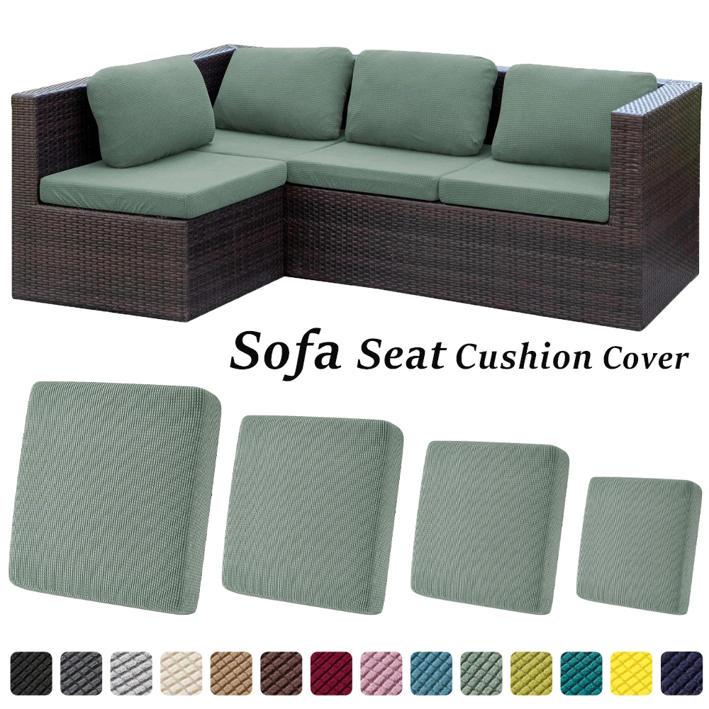 Jacquard Patio Sofa Cushion Cover Universal Outdoor Stretch Sofa Cover Solid Color Cushion Protector Waffle Pattern