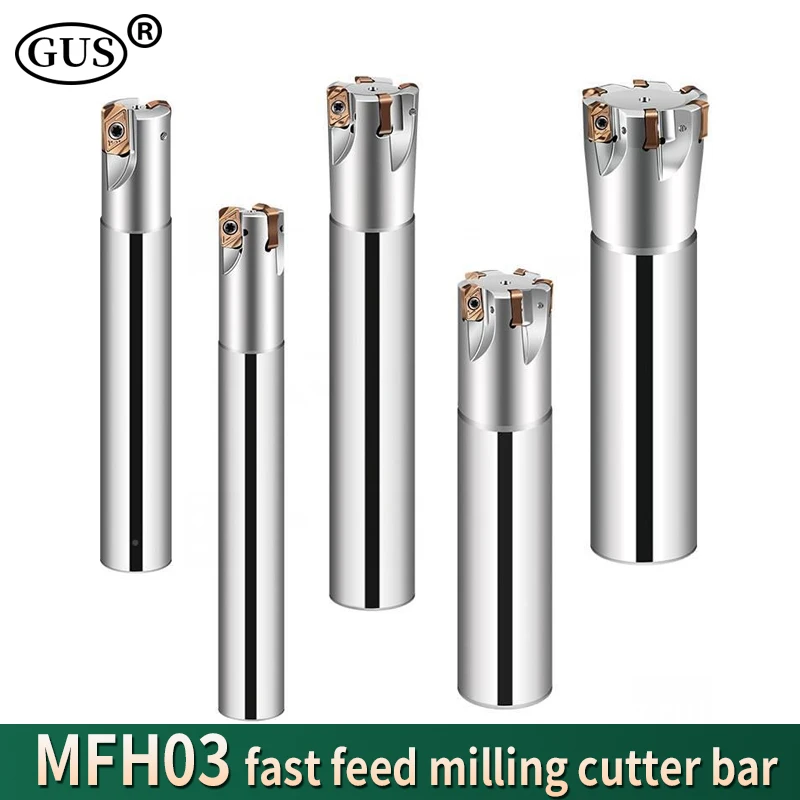 

MFH MFH03R MFH03 Fast Feed End Milling Cutter Bar Double-sided inserts XLOGU030310ER CNC Lathe milling Tool Holder accessories