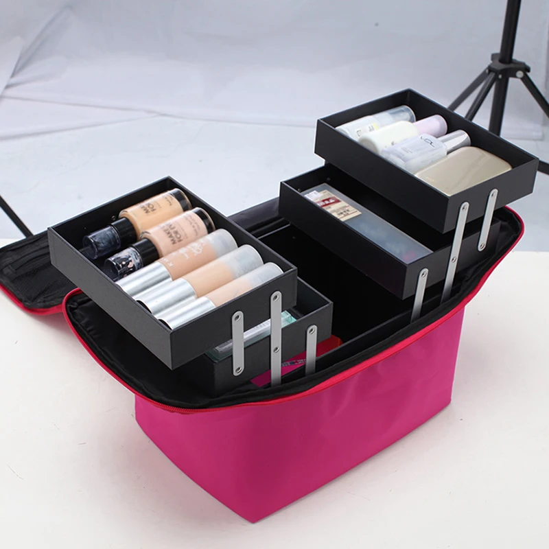 1PC Makeup Case Travel Cosmetic Bag For Women\'s Portable Beauticia Female Make Up Storage Box Nail Tool Suitcases