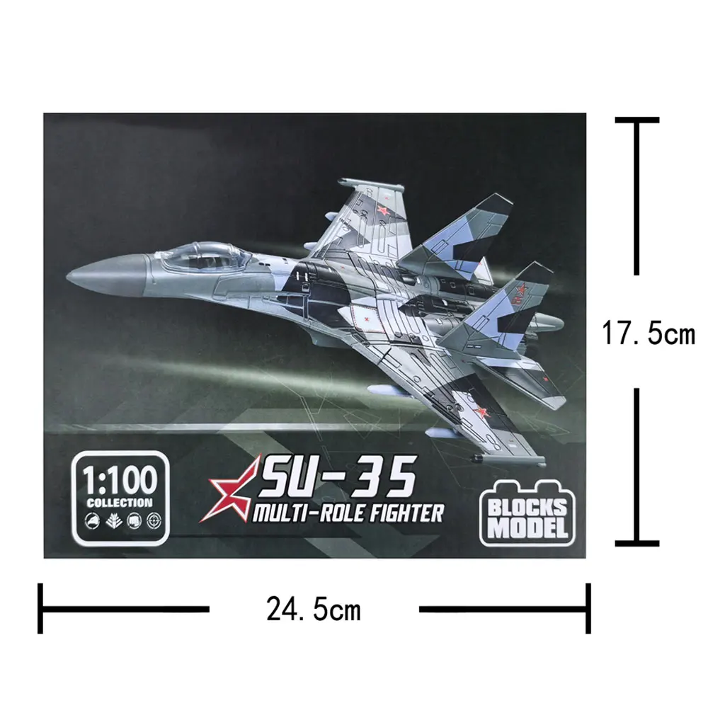 

1:100 Scale SU35 Air Force Su-35 Building Kit Fighter Toys Model ABS Diecast Aircraft Decoration Collectibles Toy Birthday Gift