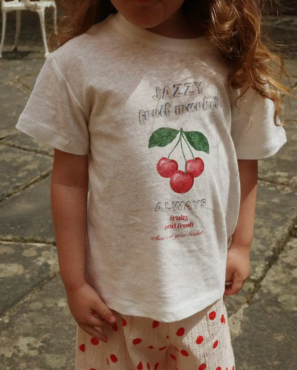 2026 Summer New Children Clothing Cartoon T-shirt Bead Short Sleeve Top Shorts Mesh Half Skirt