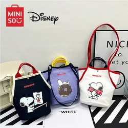 MINISO Disney z serii płócienna torba na ramię kreskówka Snoopy pojemna torba drukowana torba Crossbody torebka wiadro torba rekreacyjna