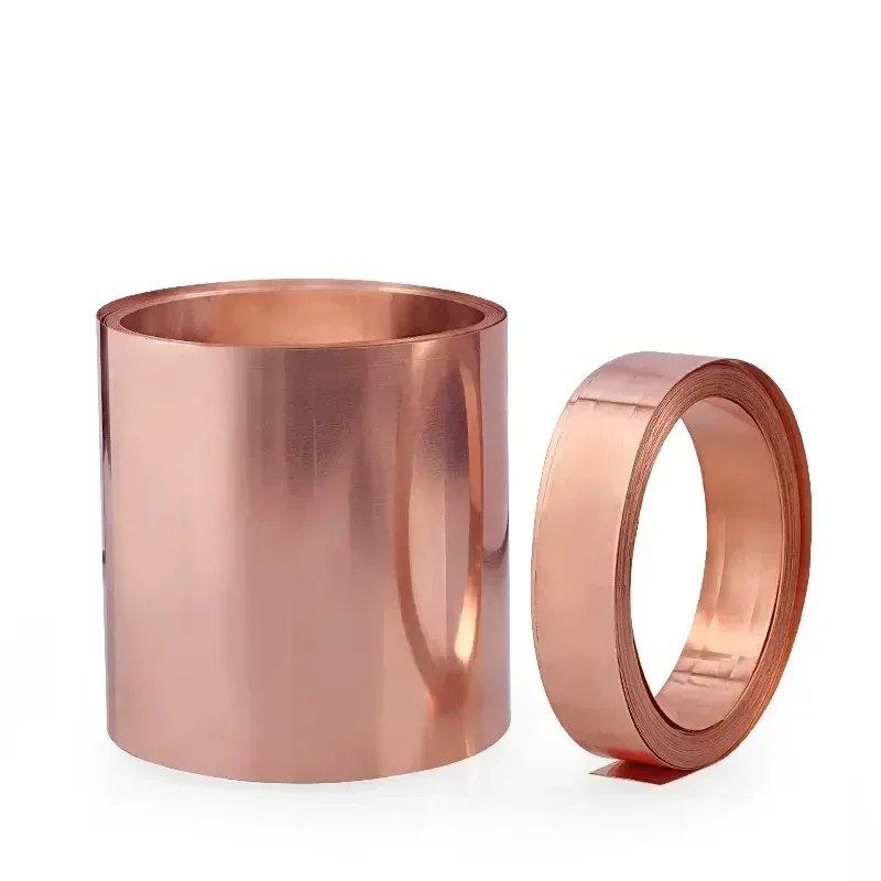 2M T2 Copper Foil Strip Thin Thick 0.05/0.1/0.2/0.3/0.4/0.5/0.6/0.8mm Red Copper Plate Sheet Narrow Strip Belt Width 5mm~80mm
