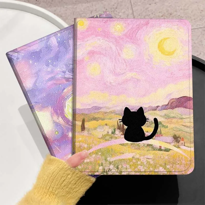 

Pink Starlit Sky Cat Gift For Huawei MediaPad T5 T10s M6 M5Lite SE Honor Tab 5 6 7 V7 V8 X8a X9a Pro Soft Tablet Case