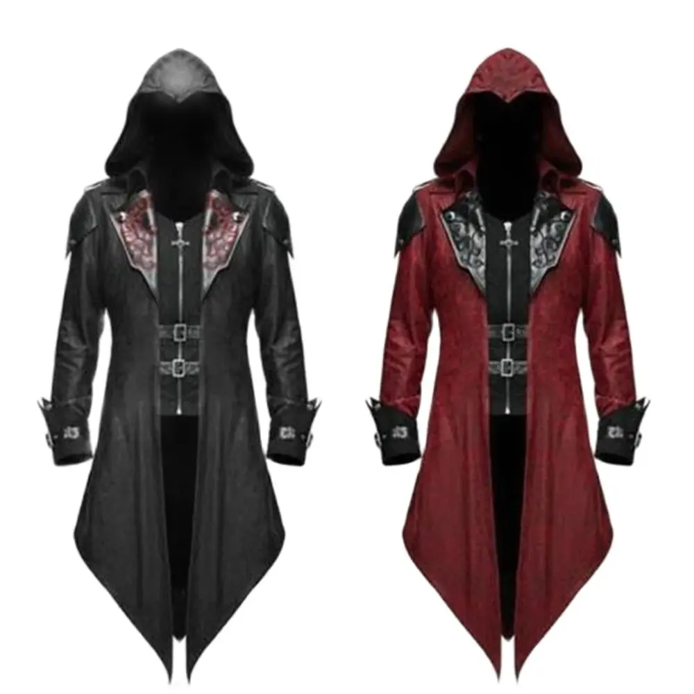 

2 Color Cosplay Medieval Man Streetwear Hooded Jackets Outwear Costume Edward s Halloween Costume